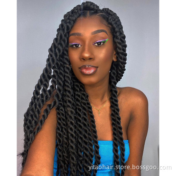 Crochet Twist Braids Soft Synthetic Jumbo Braid Women Hair Wig  Purple Black Long Wigs for Black Women